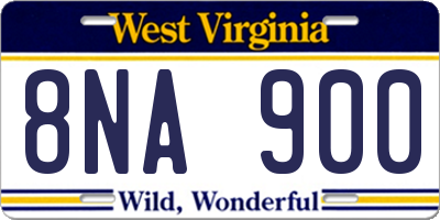 WV license plate 8NA900