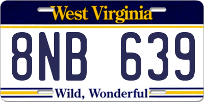 WV license plate 8NB639