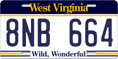 WV license plate 8NB664