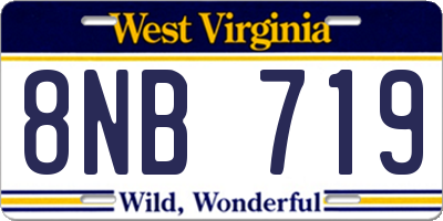 WV license plate 8NB719
