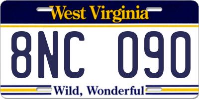 WV license plate 8NC090