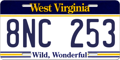 WV license plate 8NC253