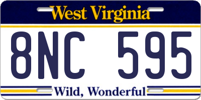 WV license plate 8NC595