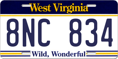 WV license plate 8NC834