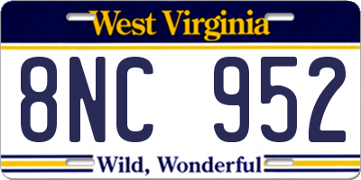 WV license plate 8NC952
