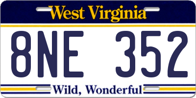 WV license plate 8NE352