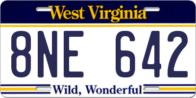 WV license plate 8NE642
