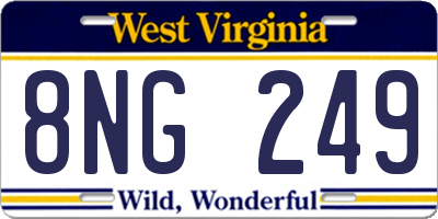 WV license plate 8NG249