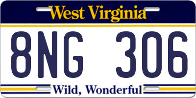 WV license plate 8NG306