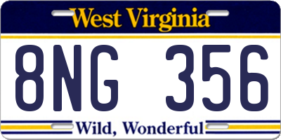 WV license plate 8NG356