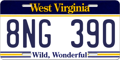 WV license plate 8NG390