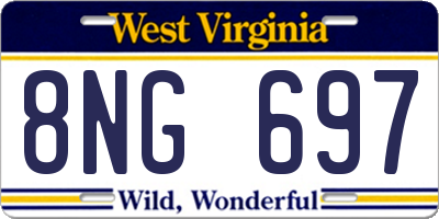 WV license plate 8NG697