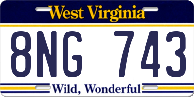 WV license plate 8NG743
