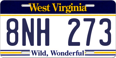 WV license plate 8NH273