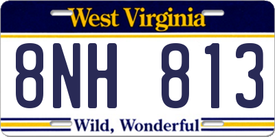 WV license plate 8NH813