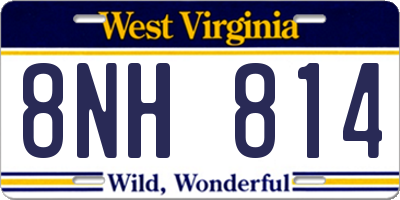 WV license plate 8NH814