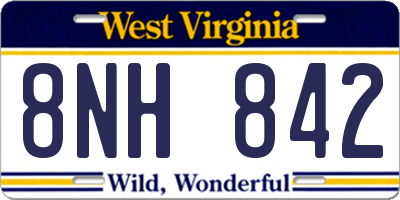 WV license plate 8NH842