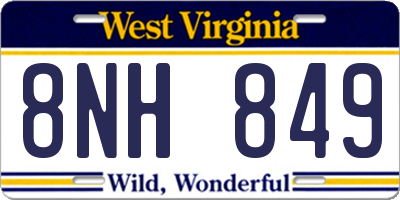 WV license plate 8NH849