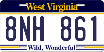 WV license plate 8NH861