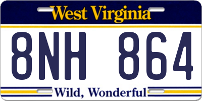 WV license plate 8NH864