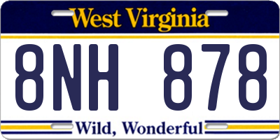 WV license plate 8NH878