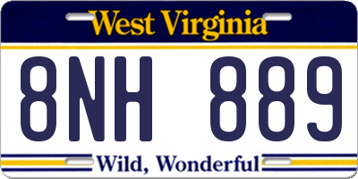 WV license plate 8NH889