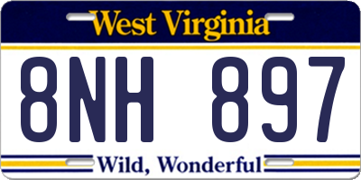 WV license plate 8NH897