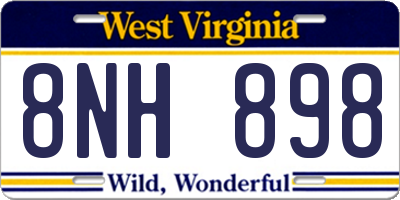 WV license plate 8NH898