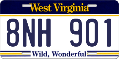 WV license plate 8NH901