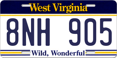 WV license plate 8NH905