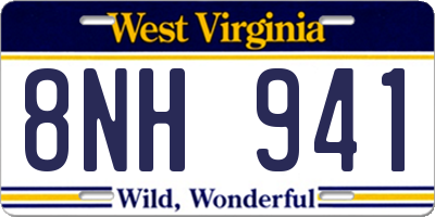 WV license plate 8NH941