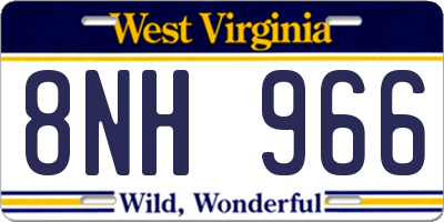 WV license plate 8NH966