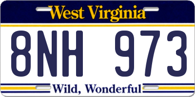 WV license plate 8NH973