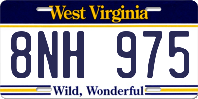 WV license plate 8NH975