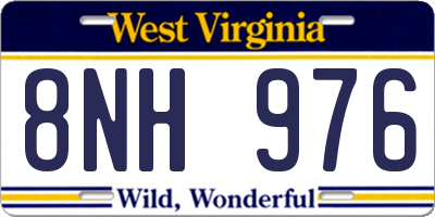 WV license plate 8NH976