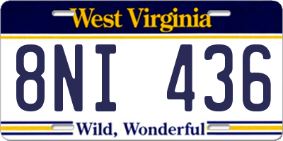 WV license plate 8NI436