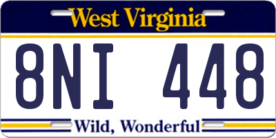 WV license plate 8NI448
