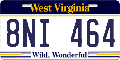 WV license plate 8NI464