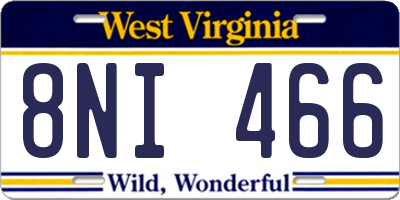 WV license plate 8NI466