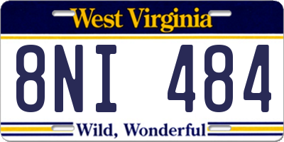 WV license plate 8NI484