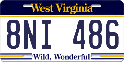WV license plate 8NI486