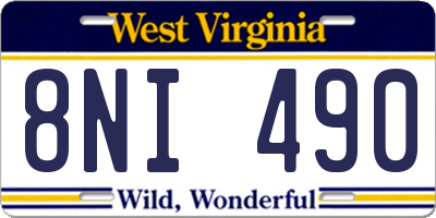 WV license plate 8NI490