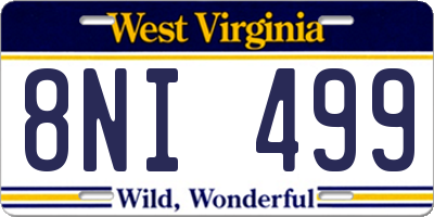 WV license plate 8NI499