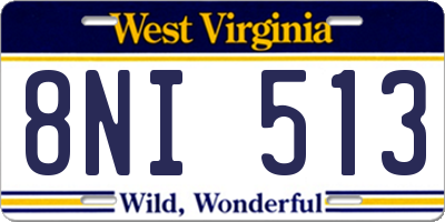 WV license plate 8NI513