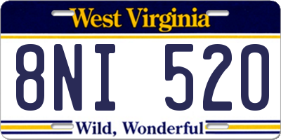 WV license plate 8NI520