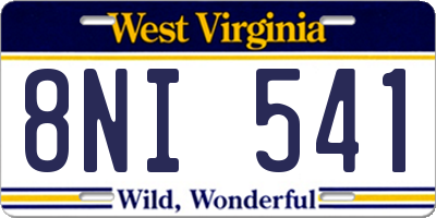 WV license plate 8NI541