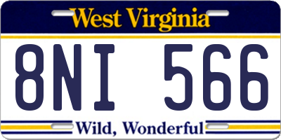 WV license plate 8NI566