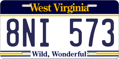 WV license plate 8NI573
