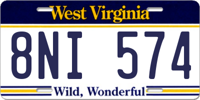 WV license plate 8NI574