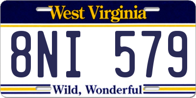 WV license plate 8NI579